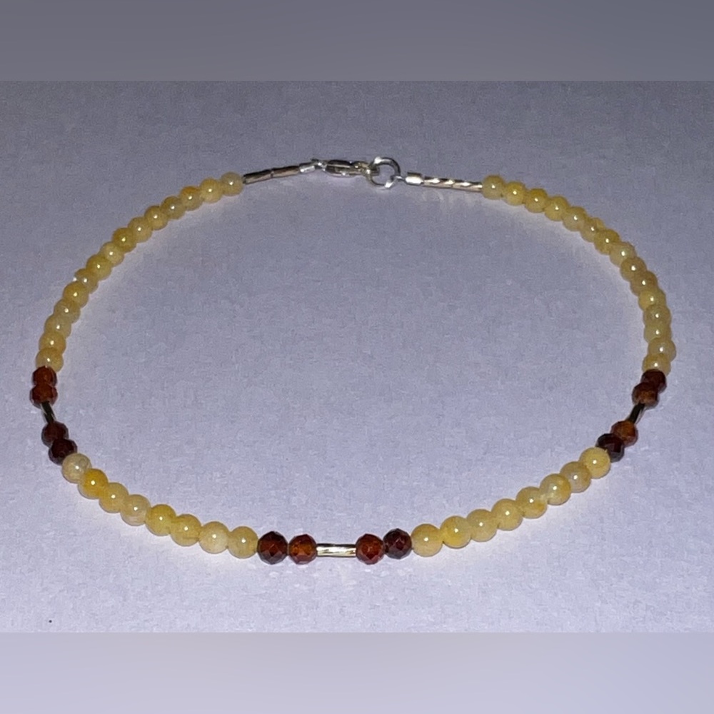 9 inch butter & honey amber anklet - Picture 6 of 8